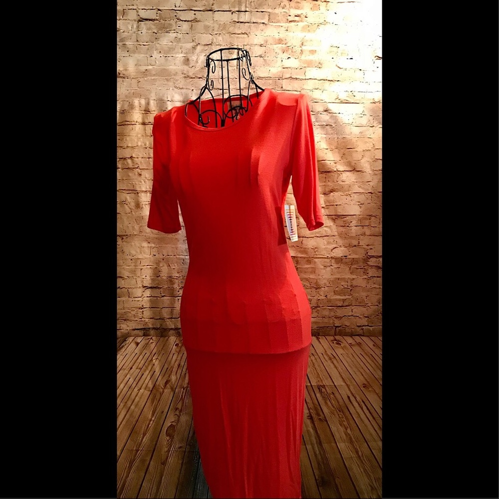 NWT LuLaRoe Julia reddish orange xxs